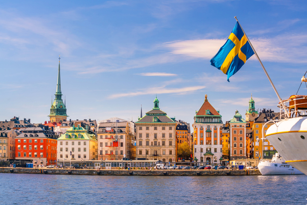 Stockholm old town city skyline, cityscape of Sweden.