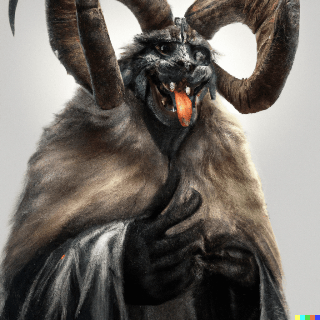 Krampus character in mask