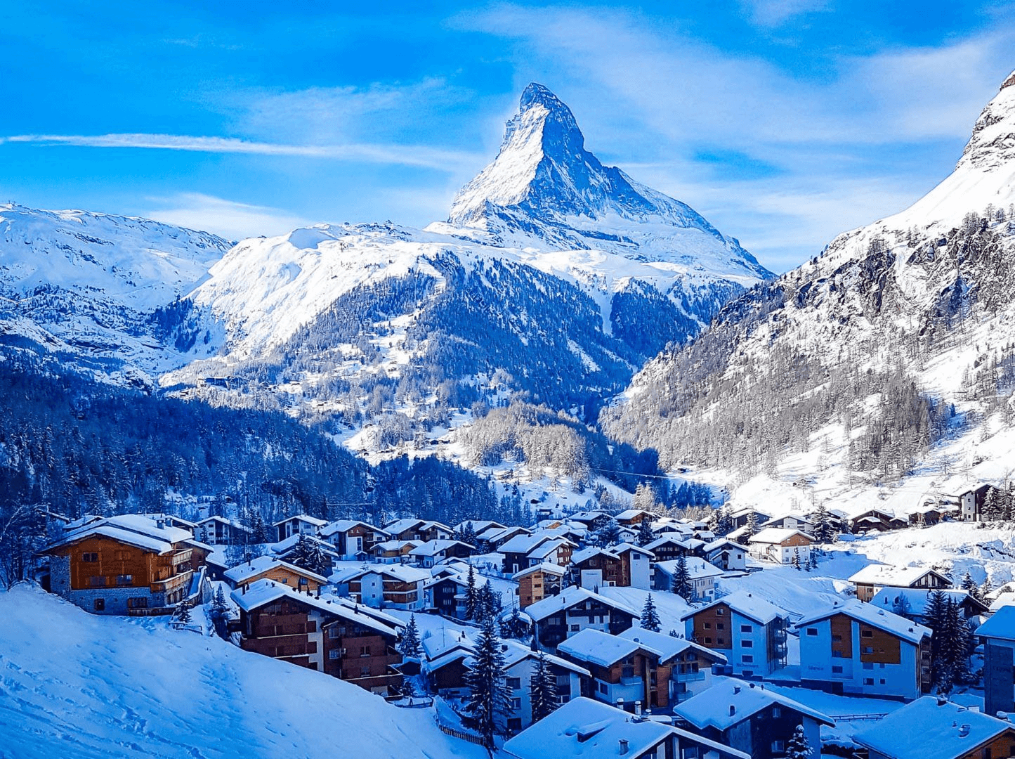 Spending a holiday season during winter months in the village of Zermatt.