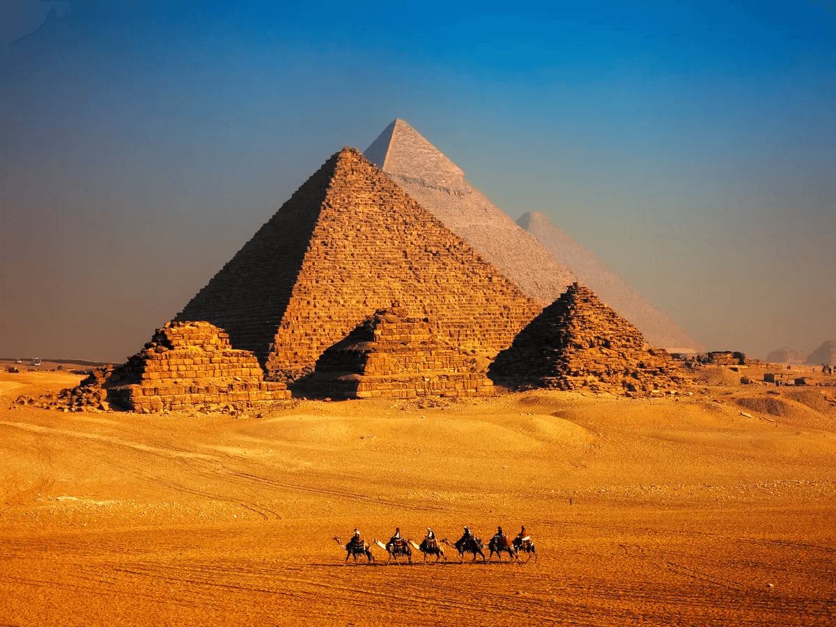 The view at the Pyramids in Giza.