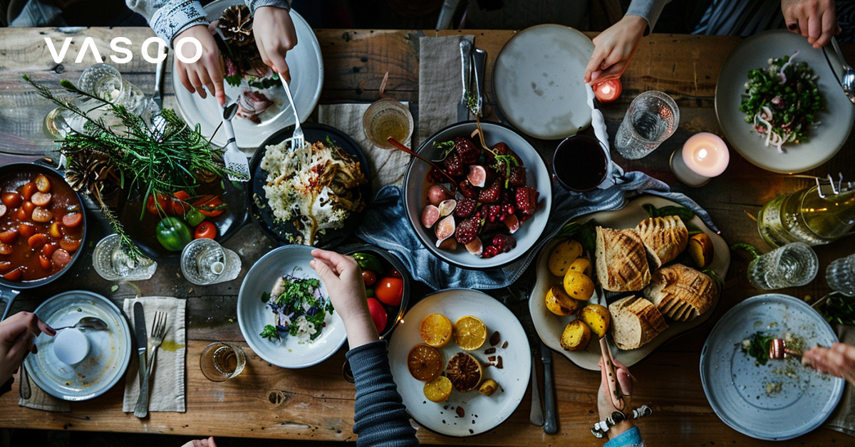 The picture showing various dishes from Icelandic cuisine. 