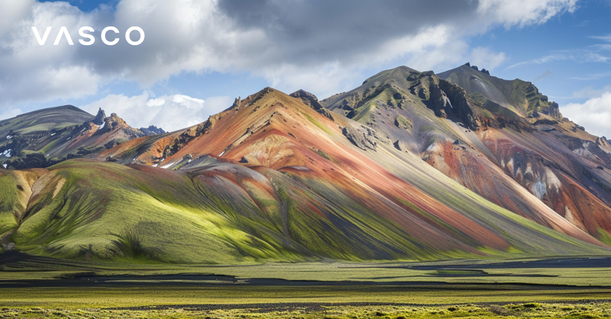 The picture of picturesque mountains in Iceland.